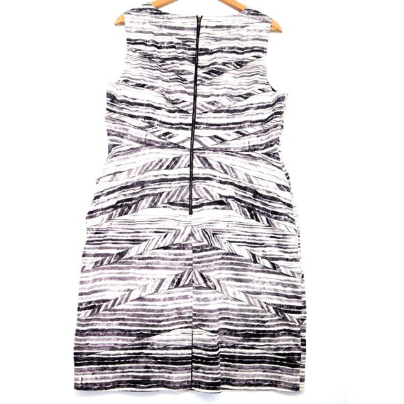 Adrianna Papell Sleeveless Geometric Textured Sheath Dress Size 16 Career Work - Picture 6 of 10